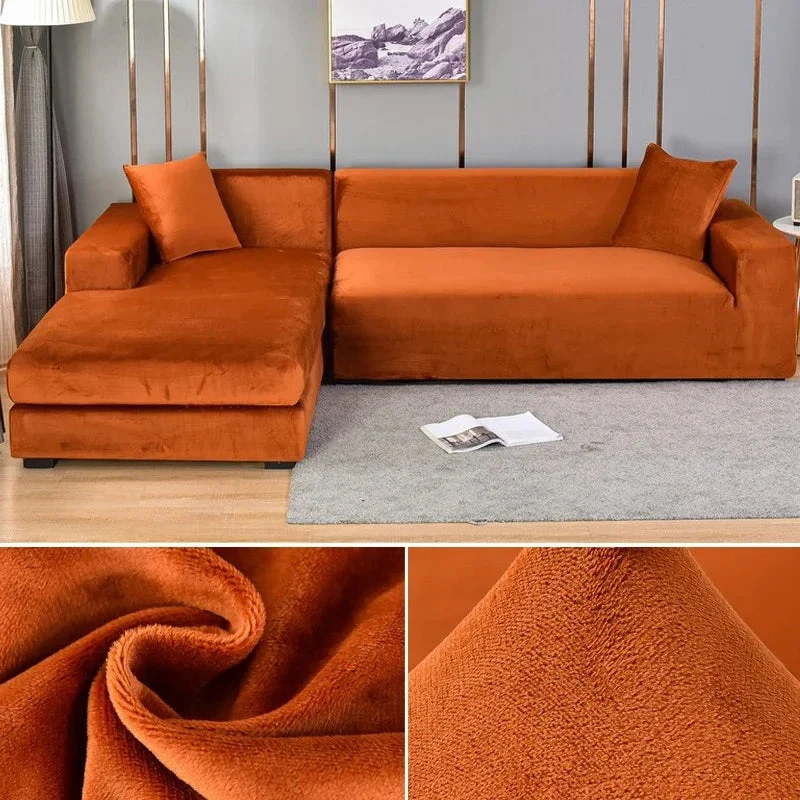 Elastisk velour sofaovertræk med luksuriøs finish