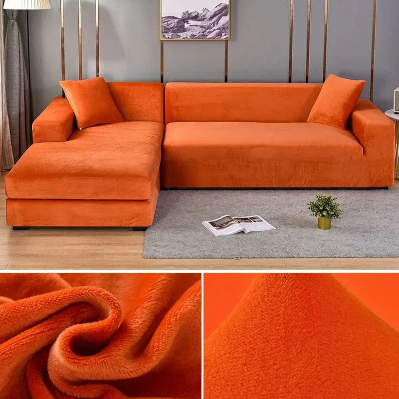 Elastisk velour sofaovertræk med luksuriøs finish