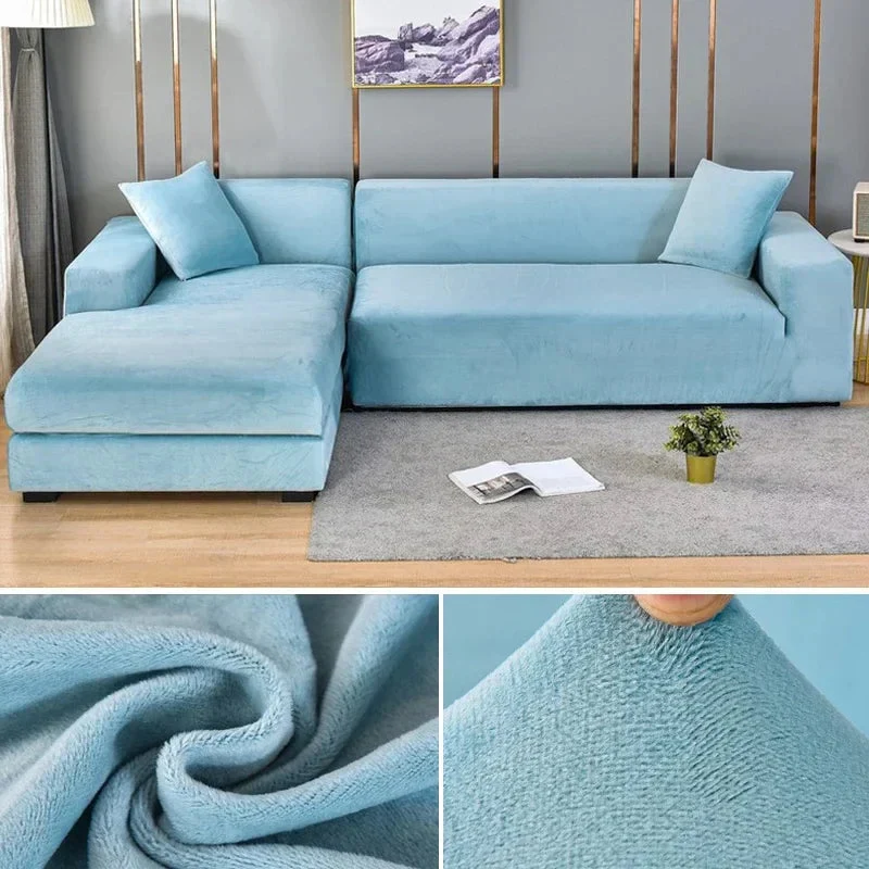 Elastisk velour sofaovertræk med luksuriøs finish