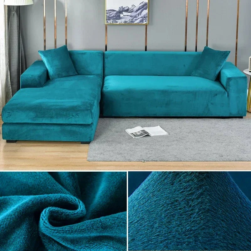 Elastisk velour sofaovertræk med luksuriøs finish