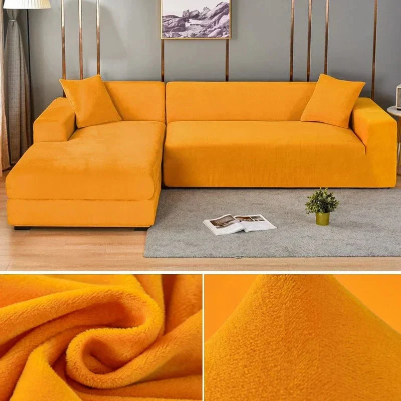 Elastisk velour sofaovertræk med luksuriøs finish