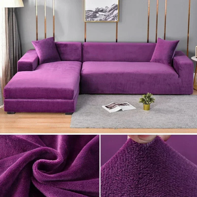 Elastisk velour sofaovertræk med luksuriøs finish