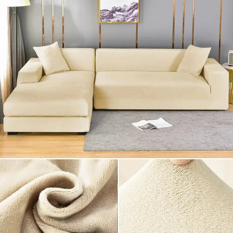 Elastisk velour sofaovertræk med luksuriøs finish