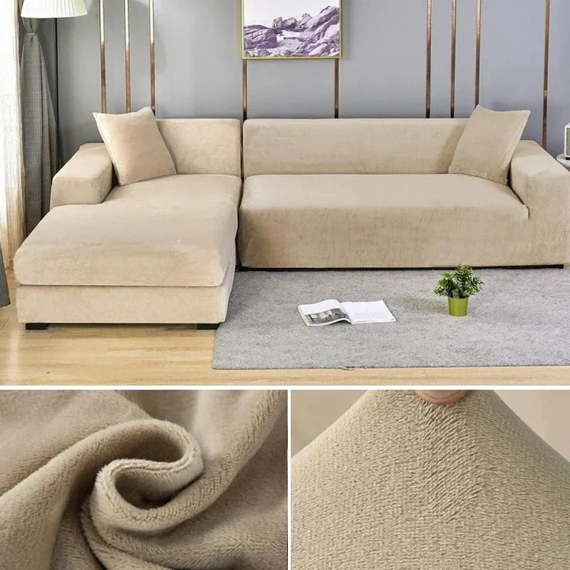 Elastisk velour sofaovertræk med luksuriøs finish