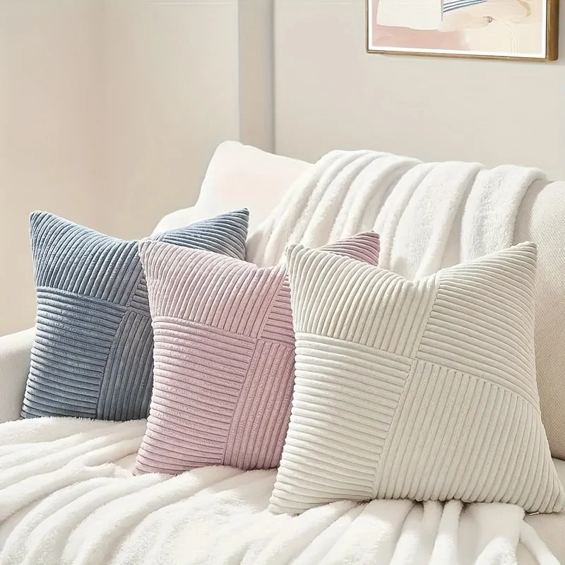 Boheme Sofa- og Sengbetræk i Blødt, Ribbet Velour
