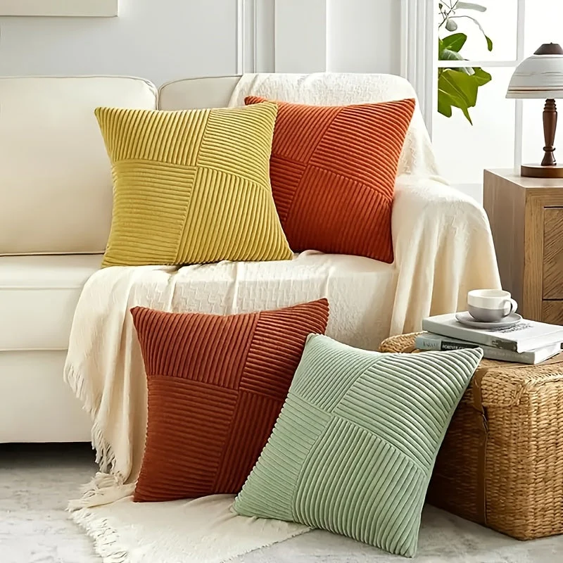 Boheme Sofa- og Sengbetræk i Blødt, Ribbet Velour
