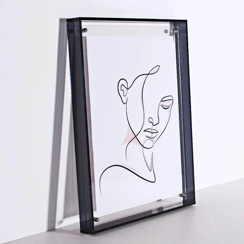 Minimalistisk farvet fotorahme i klart akryl