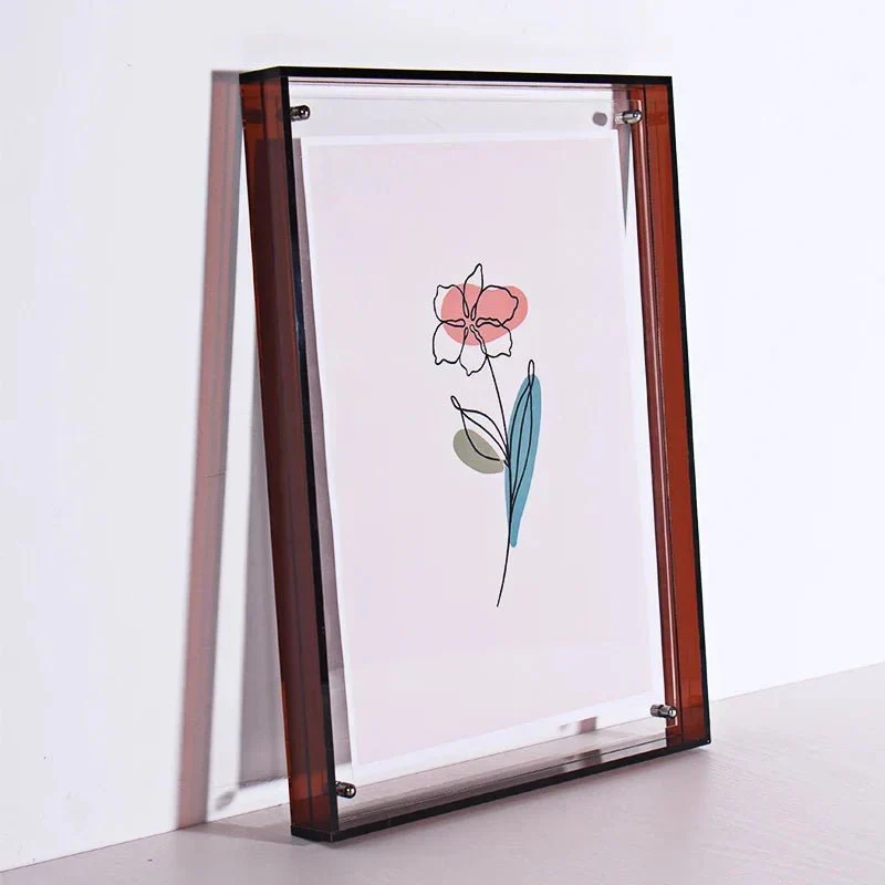Minimalistisk farvet fotorahme i klart akryl