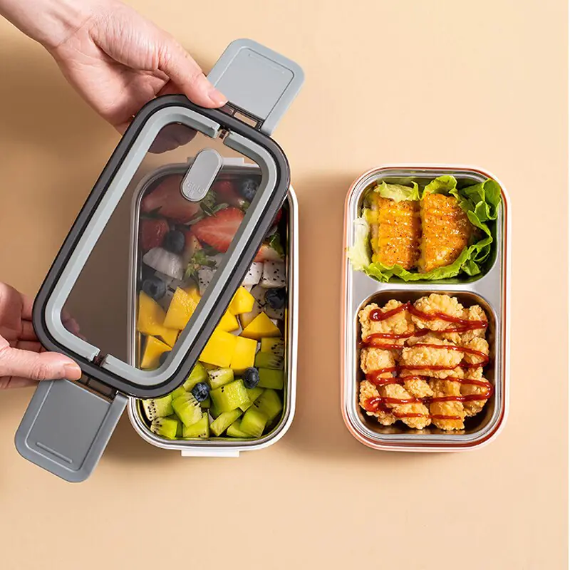 Dobbeltlags Madkasse i Rustfrit Stål - LunchMaster