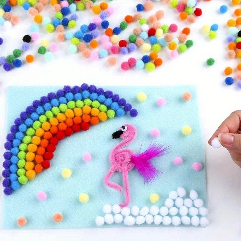 Kreativt Pom Pom Sæt – 2000 Farverige Pompomer til Håndværk
