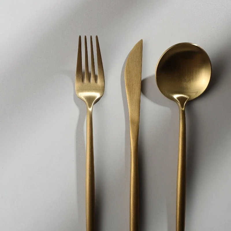 Elegant Sæt af Rustfrit Stål Bestik – Guld Design | 24 eller 48 dele