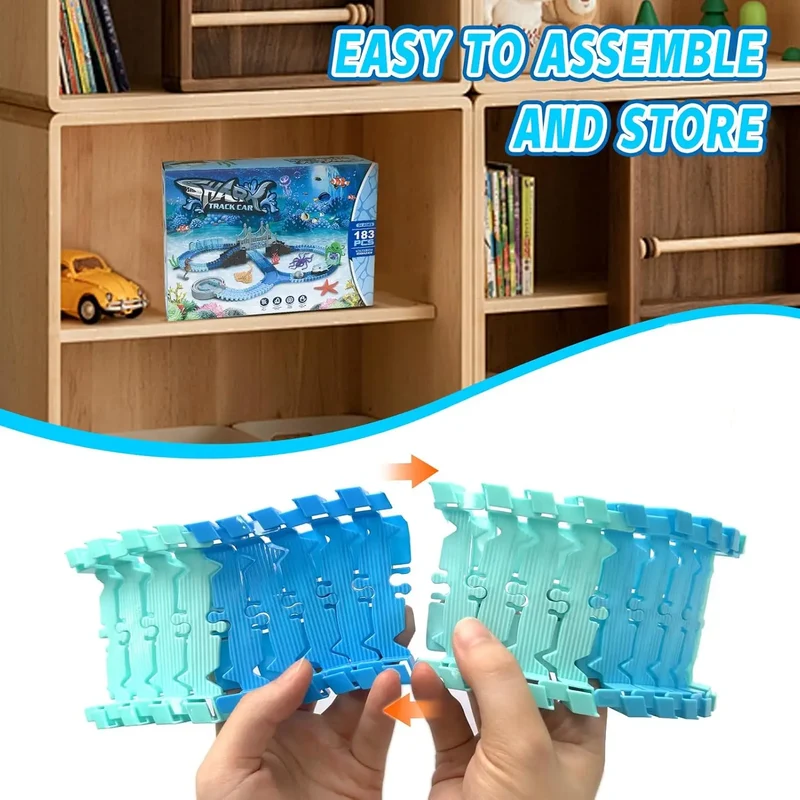 Elastisk Puzzlekonstruktion med El-Tog og Havdyr