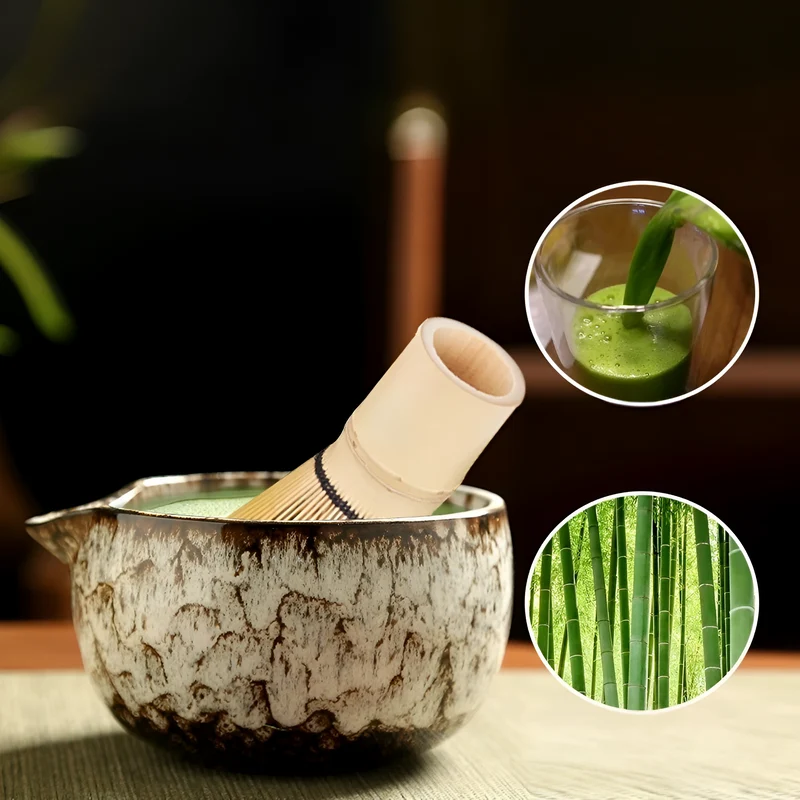 Traditionelt Matcha Sæt i Keramik - 6 dele til Te-Ceremonier