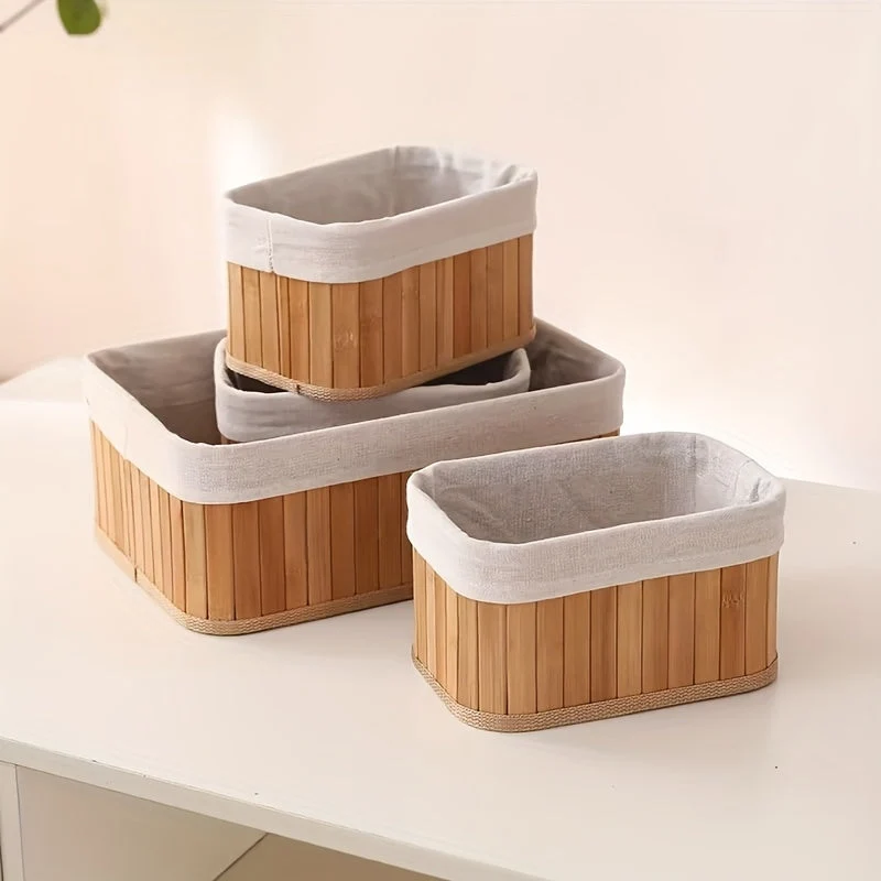 Naturlige Opbevaringskurve i Bamboopakke – Hold Dit Hjem Organiseret