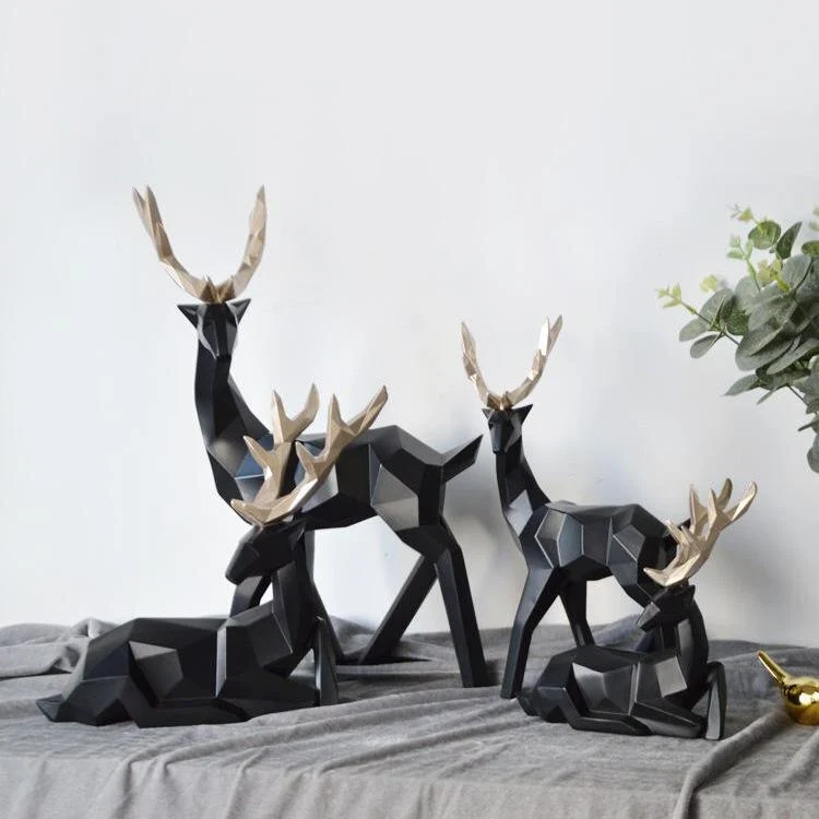 Sæt af to moderne dekorative hjortefigurer