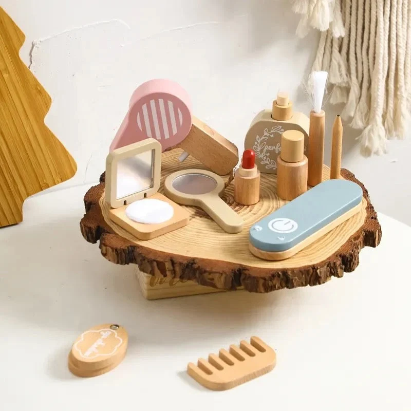 Skønhedssæt i Træ til Børn – Kreativ Frisør og Make-up