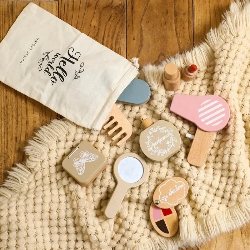 Skønhedssæt i Træ til Børn – Kreativ Frisør og Make-up
