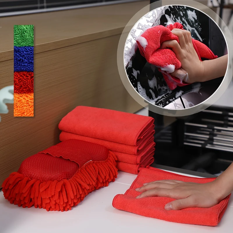 Mikrofiber bilvask sæt – svamp og håndklæder til skinnende resultater