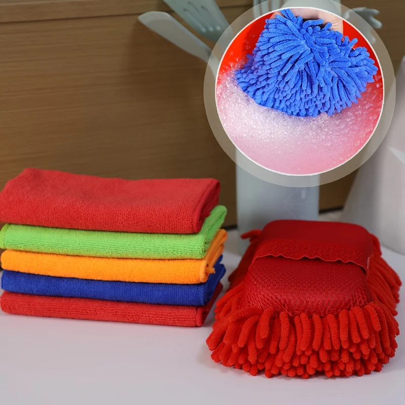 Mikrofiber bilvask sæt – svamp og håndklæder til skinnende resultater