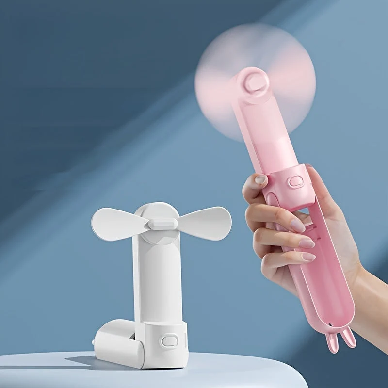 Bærbar mini ventilator - 2 i 1 USB genopladelig ventilator med kaninformet design til rejser og sommer