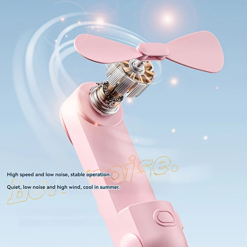 Bærbar mini ventilator - 2 i 1 USB genopladelig ventilator med kaninformet design til rejser og sommer