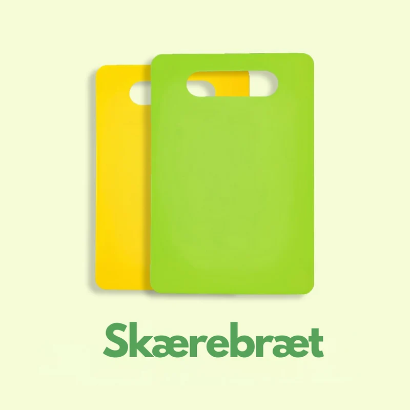 Sikkert køkken sæt til børn med legetøjsknive og skærebræt