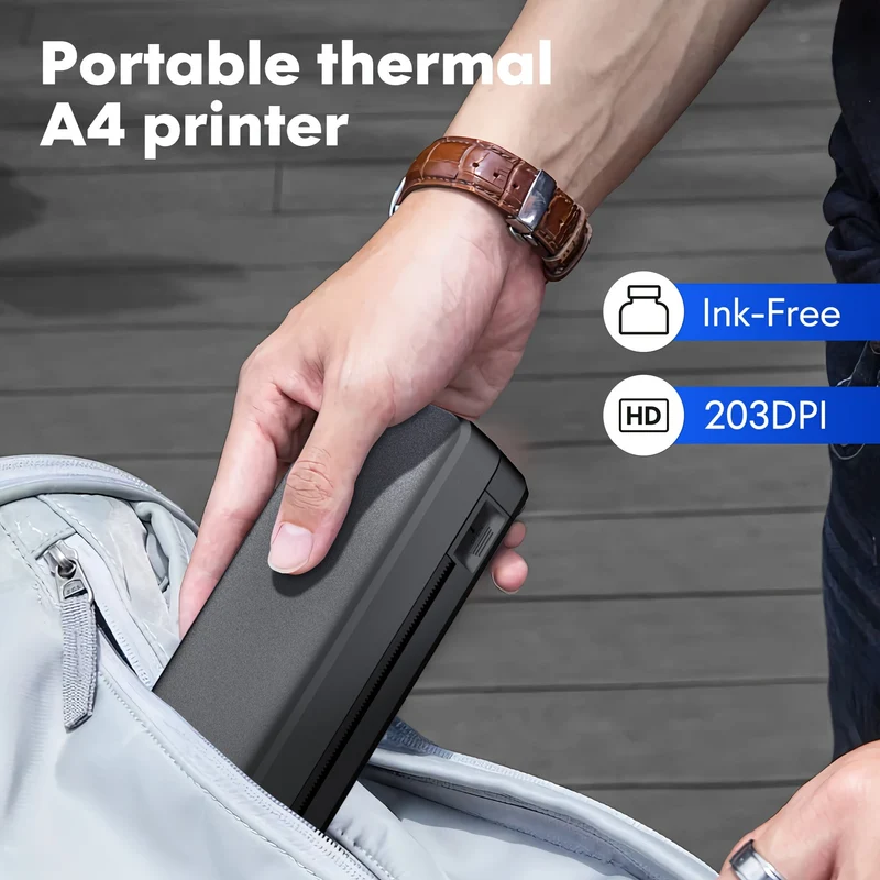 Trådløs Mini Termisk Printer – Praktisk Kompakt Printløsning til Rejsende