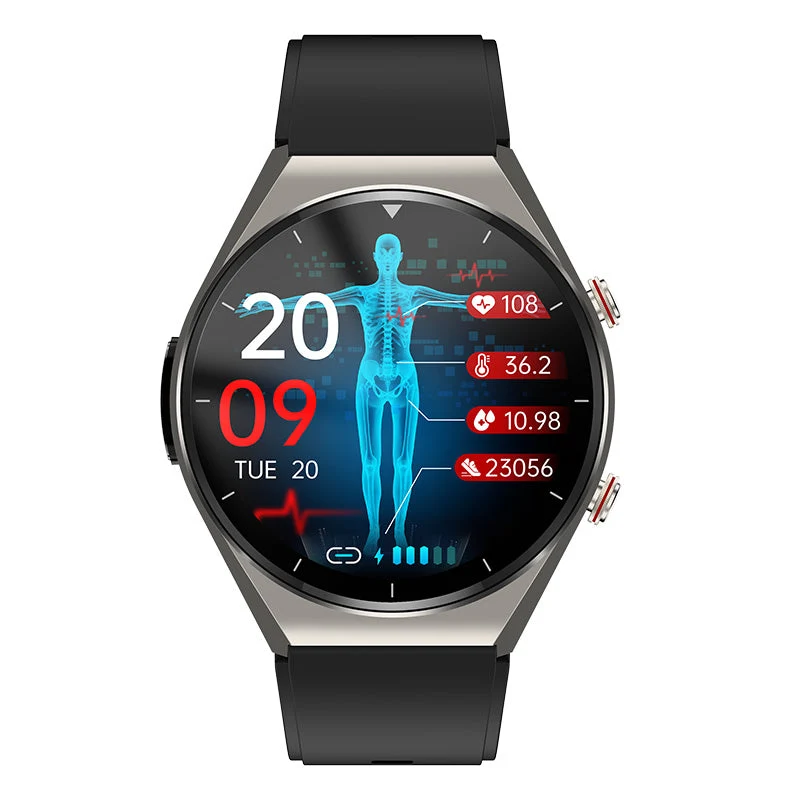 Blodsukkermåling med ét klik | Blodtryk ECG | HRV Hjertefrekvensovervågning Smartwatch