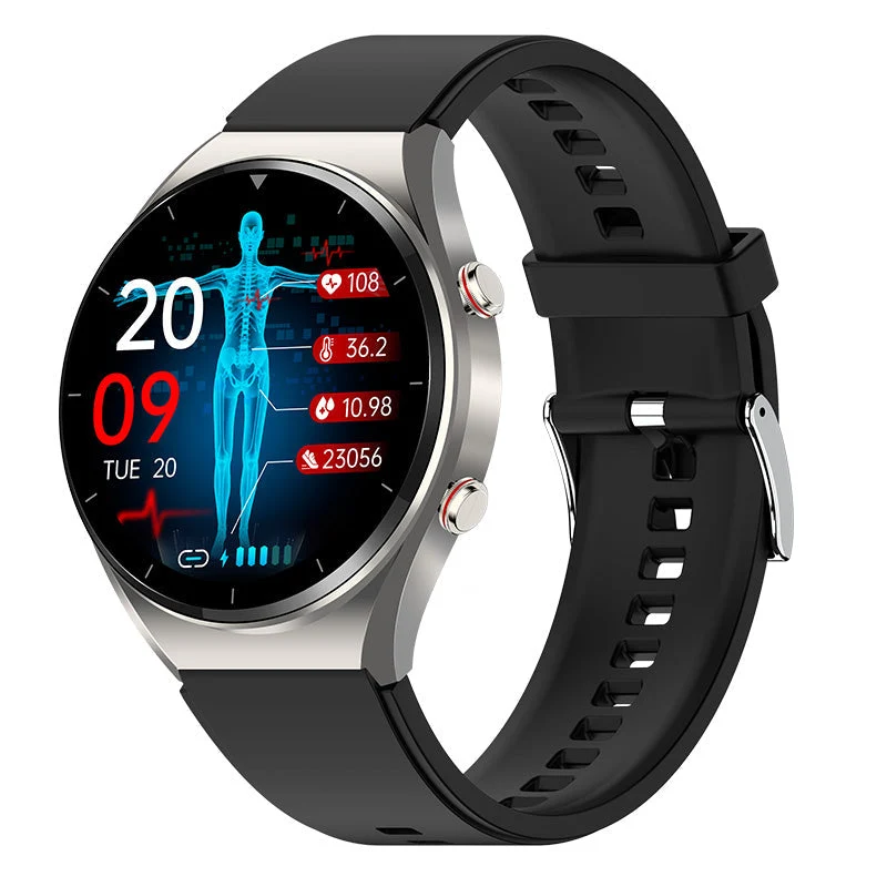 Blodsukkermåling med ét klik | Blodtryk ECG | HRV Hjertefrekvensovervågning Smartwatch