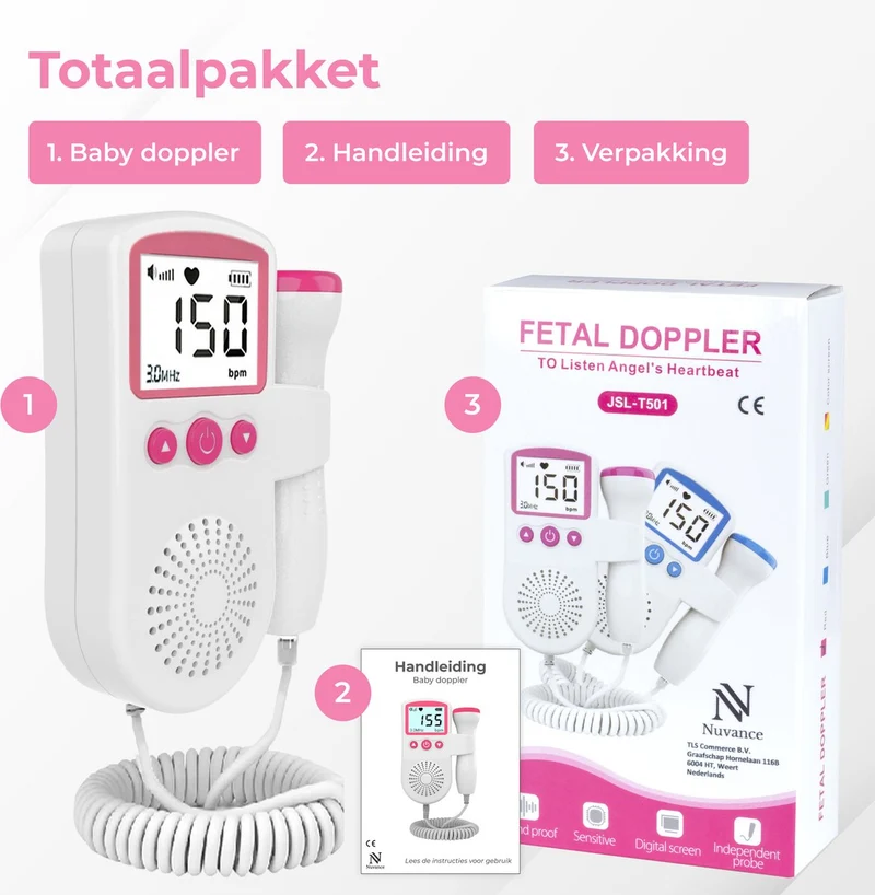 Ultralyds Fosterdoppler til Gravide med LCD-skærm