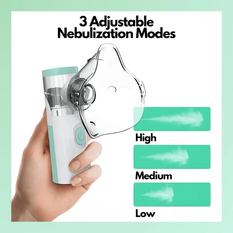 Portabel Kompakt Inhalator til Astma – Nebulisator til Hjemmet og Rejser