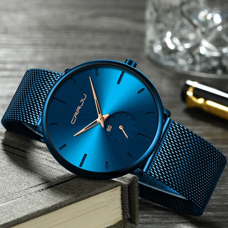 Minimalistisk Ur med Kvarts - Vandafvisende Design