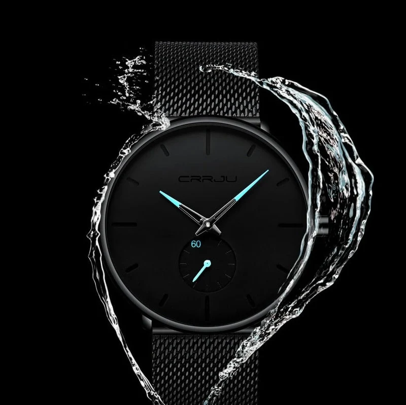 Minimalistisk Ur med Kvarts - Vandafvisende Design