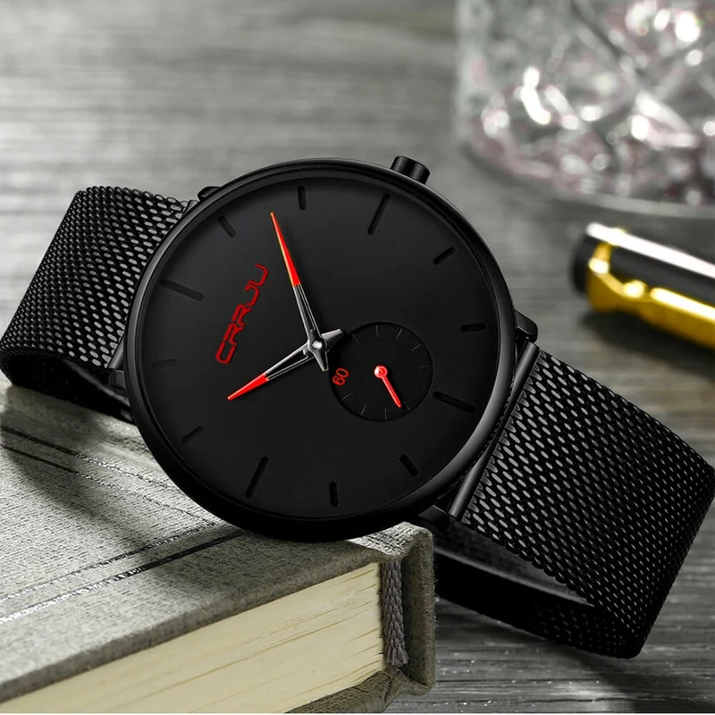 Minimalistisk Ur med Kvarts - Vandafvisende Design