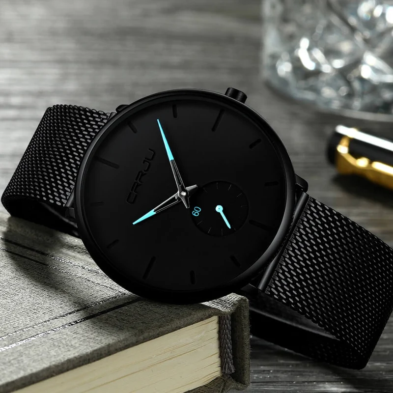 Minimalistisk Ur med Kvarts - Vandafvisende Design