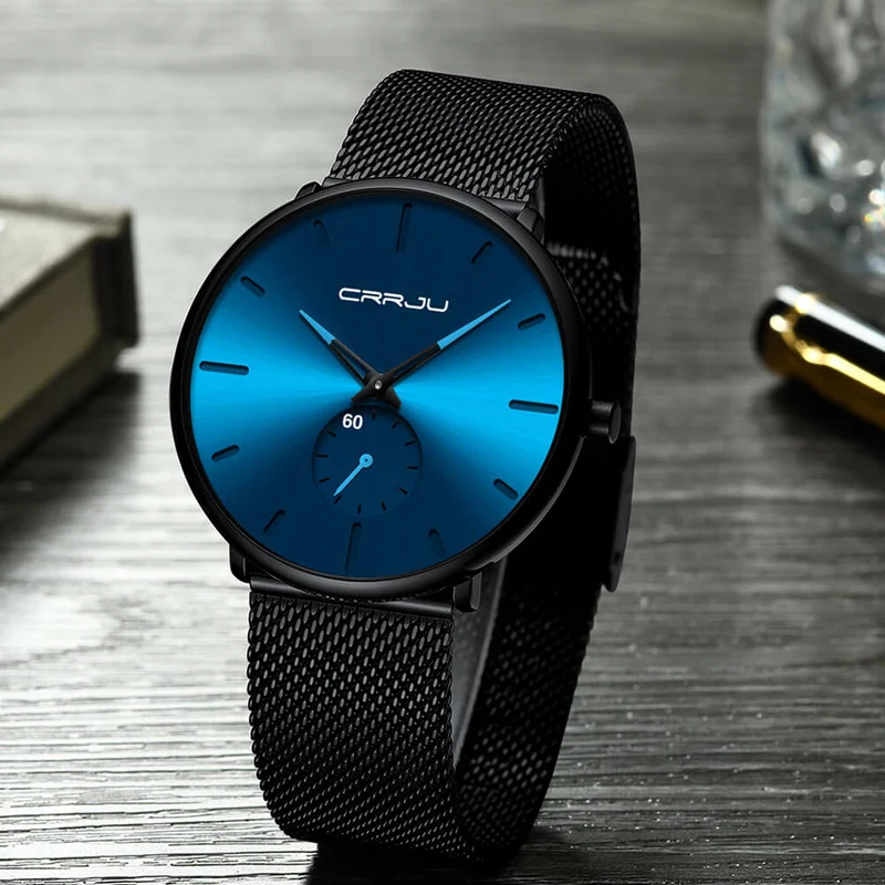 Minimalistisk Ur med Kvarts - Vandafvisende Design