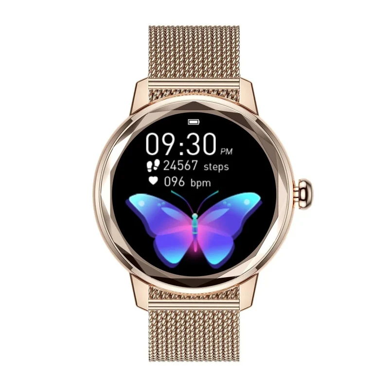 Smart guld smartwatch til kvinder – luksuriøs sportsur i rustfrit stål