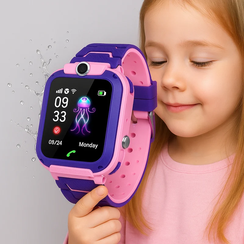 Smartwatch til børn med GPS, vandtæt design, nødsituation SOS og realtidsopsporing