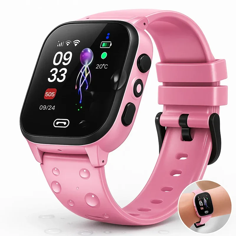 Smartwatch med GPS til børn | Vandafvisende 4G telefon med video og SOS
