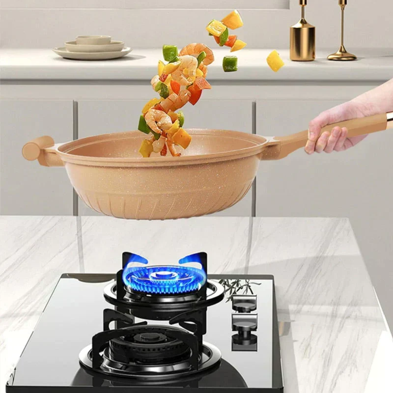 Multifunktionel Wokpande med Non-Stick Belægning