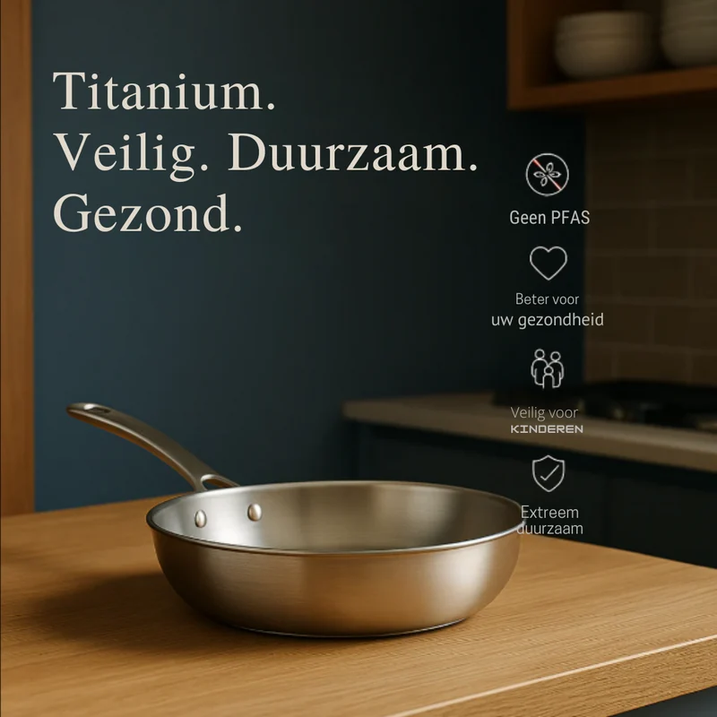 Titanium Wok Pande med Flad Bund – Sikker og Holdbar Køkkenredskab til Sund Madlavning