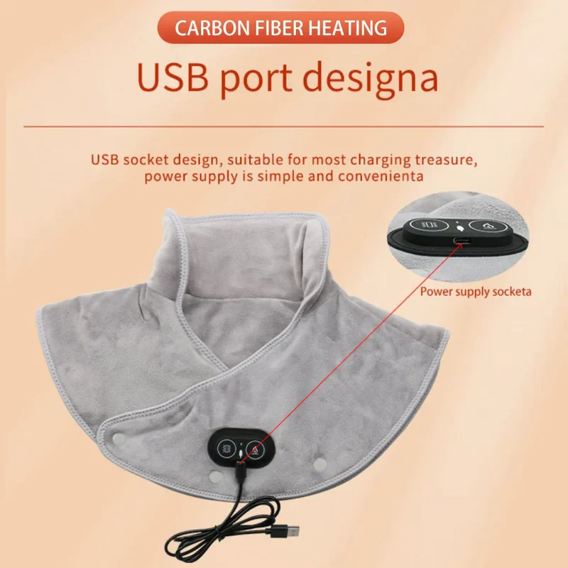Varmemassagepude til nakke og skuldre med USB og vibration – 3 temperaturindstillinger
