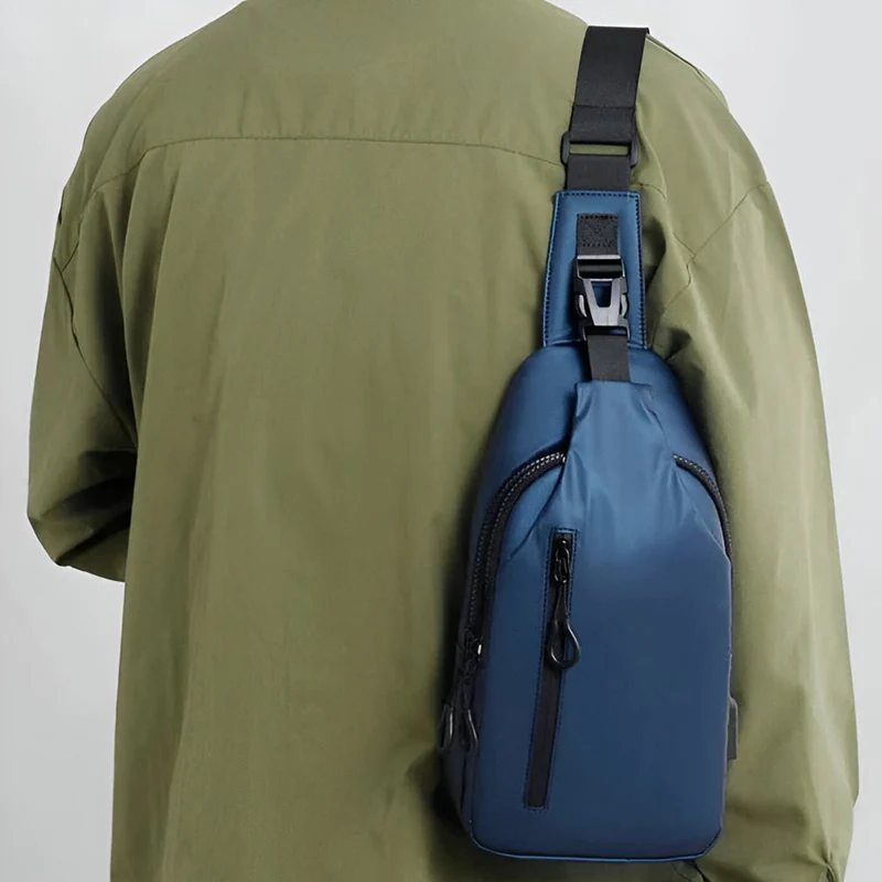 Justerbar Sort Crossbody Taske til Mænd - Mode Crossbody Taske