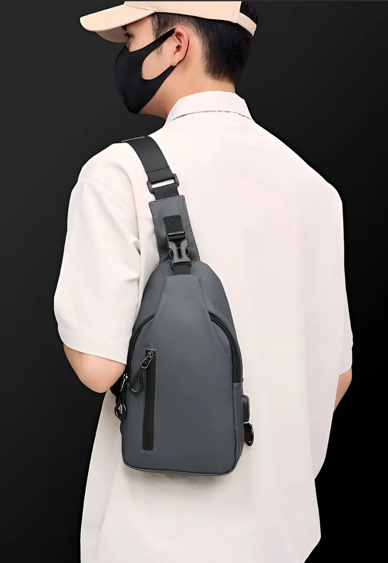 Justerbar Sort Crossbody Taske til Mænd - Mode Crossbody Taske