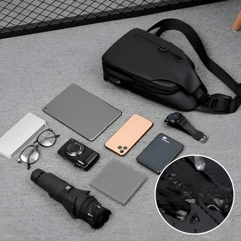 Justerbar Sort Crossbody Taske til Mænd - Mode Crossbody Taske