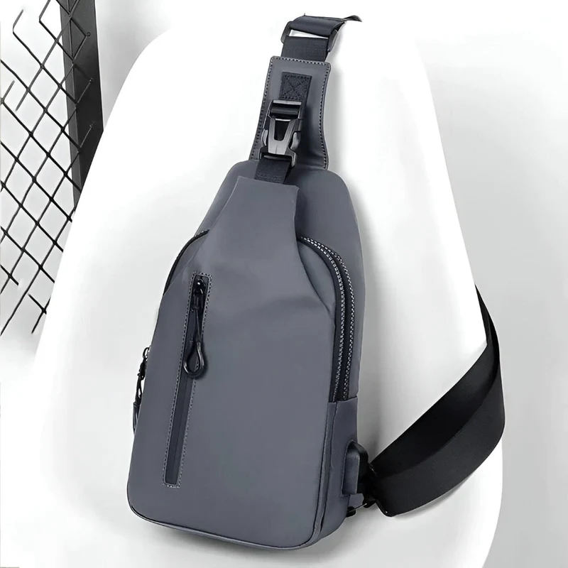 Justerbar Sort Crossbody Taske til Mænd - Mode Crossbody Taske