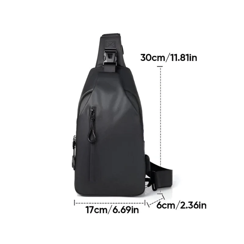 Justerbar Sort Crossbody Taske til Mænd - Mode Crossbody Taske