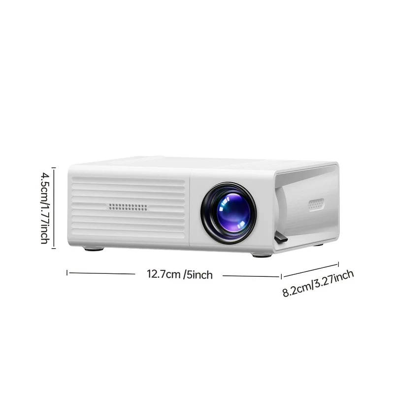 Mini projektor 3000 lumen – bærbar, HDTV og USB, perfekt til hjemmebio og udendørs brug