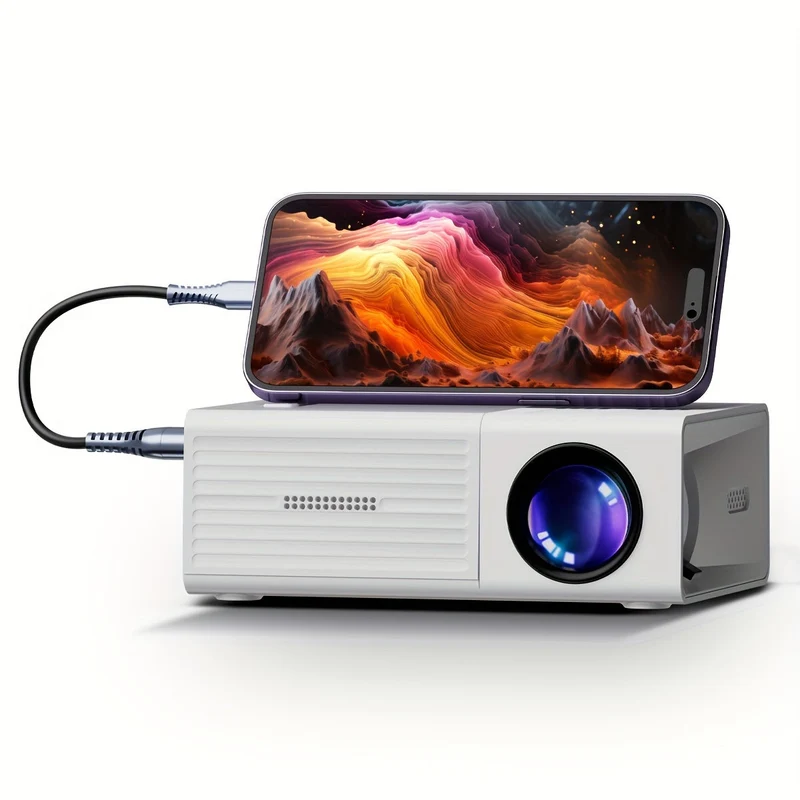 Mini projektor - 3000 lumen - bærbar og energieffektiv - HDMI og USB