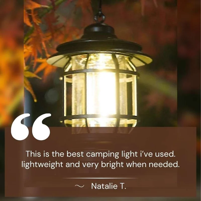 Genopladelig campinglampe – Vintage LED med justerbart lys